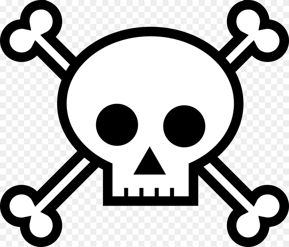 Skull And Crossbone Clipart Download Draw Skull And Bones, Stencil Free Transparent Png