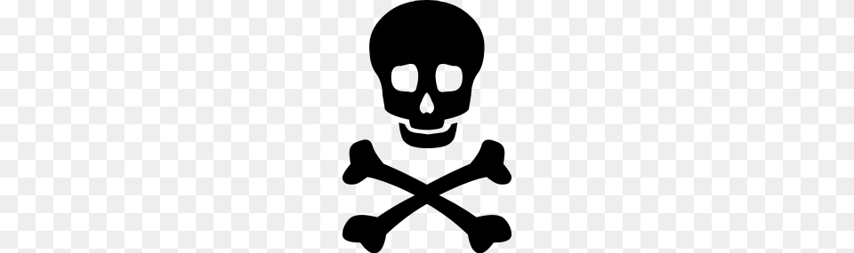 Skull And Crossbones, Gray Png