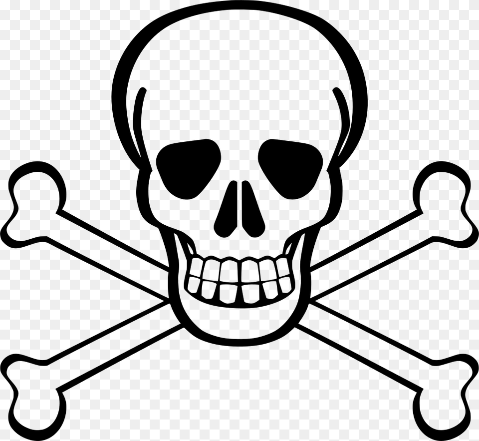 Skull And Crossbones, Gray Png