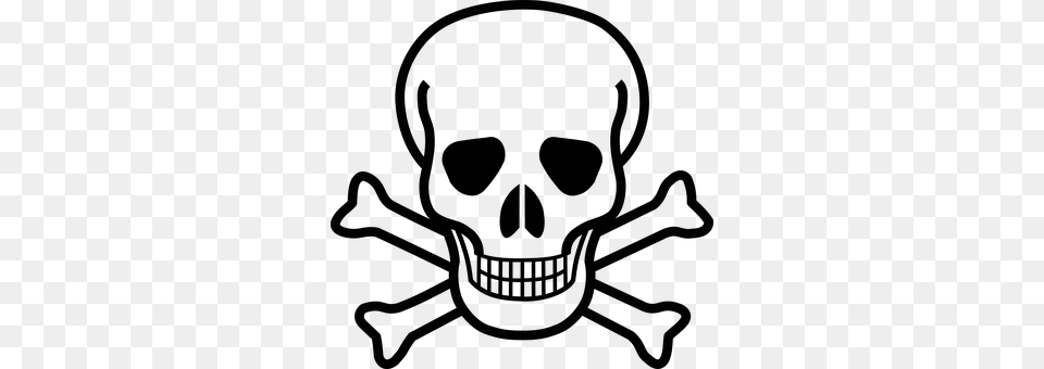 Skull And Crossbones Gray Png