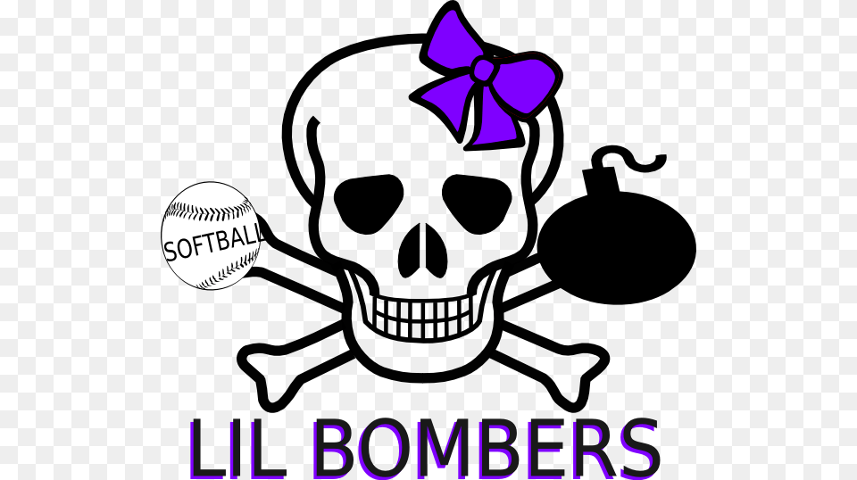 Skull And Crossbones Clear Background, Purple, Stencil, Ball, Baseball Free Png Download