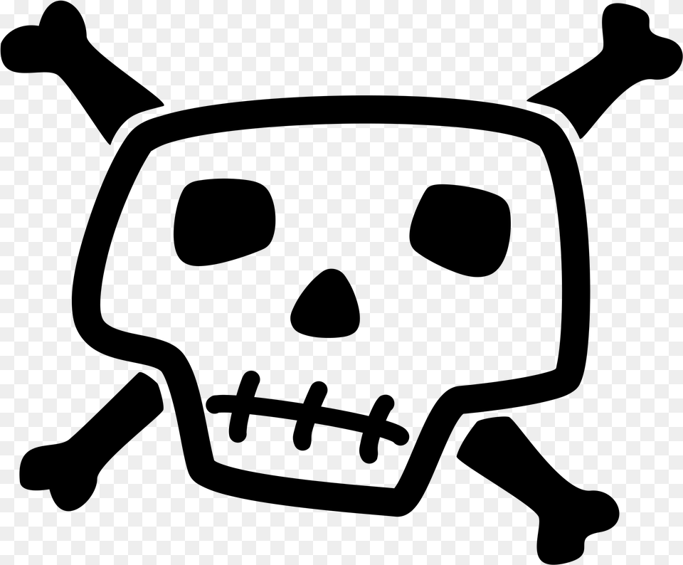 Skull And Crossbones Clip Art, Gray Free Transparent Png