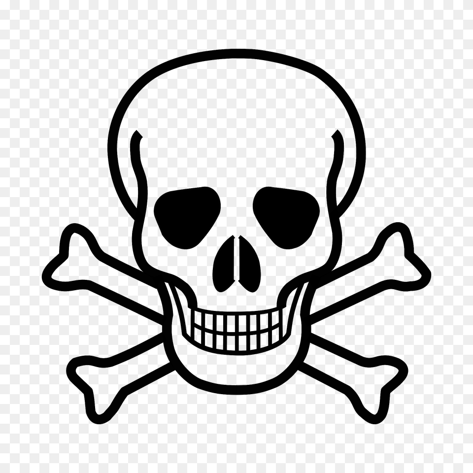 Skull And Crossbones Clipart, Stencil Png