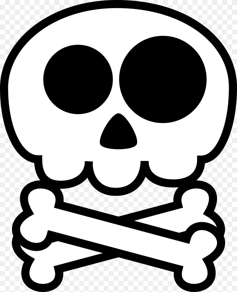 Skull And Crossbones Cute, Stencil Png Image