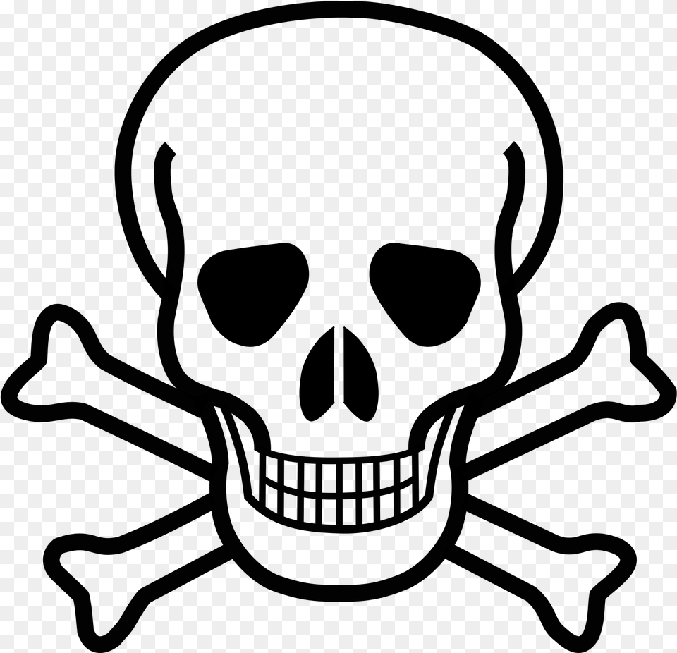 Skull And Crossbones Dromfhp Top Clipart Skull And Crossbones No Background, Gray Free Png Download