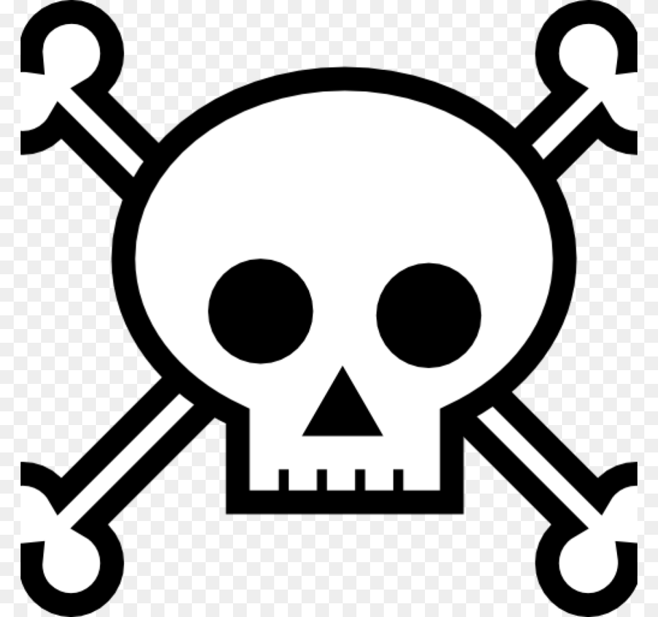 Skull And Crossbones For Pirates Clipart Skull, Stencil Png Image