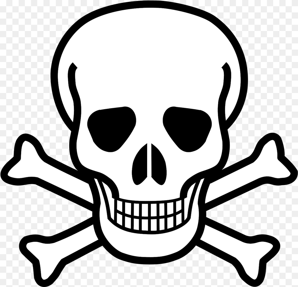 Skull And Crossbones Large, Stencil, Animal, Fish, Sea Life Free Png Download
