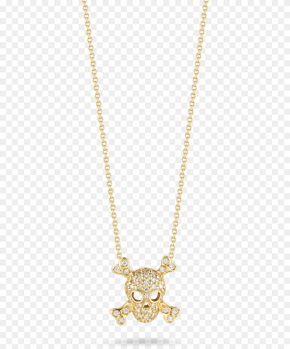 Skull And Crossbones Pendant With Diamonds Necklace, Accessories, Diamond, Gemstone, Jewelry Png Image