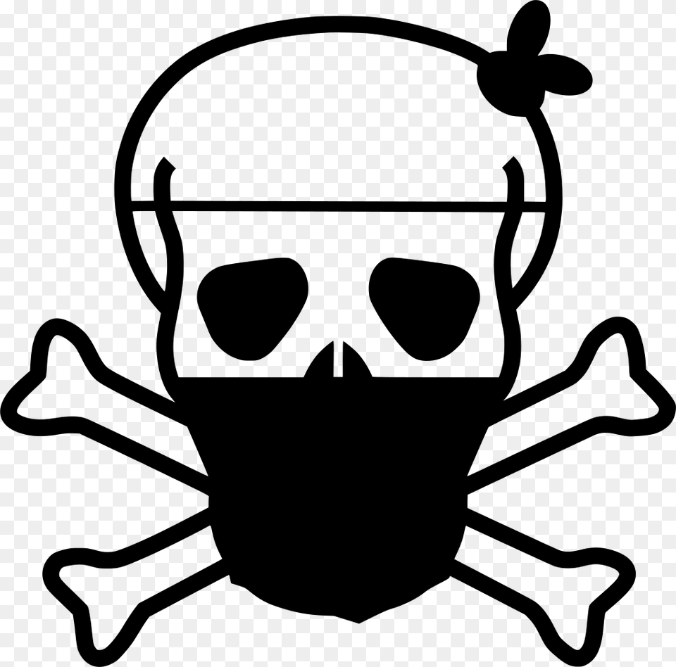 Skull And Crossbones Skull Wearing Surgical Mask, Gray Png Image