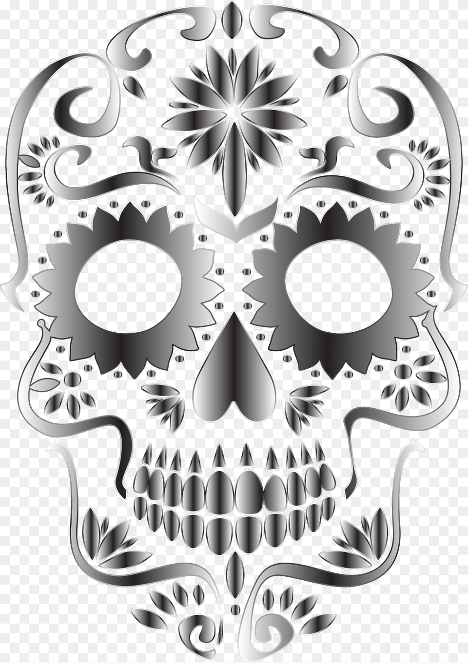 Skull And Crossbones Transparent Background Sugar Skull Clipart, Art, Graphics, Pattern, Ammunition Free Png