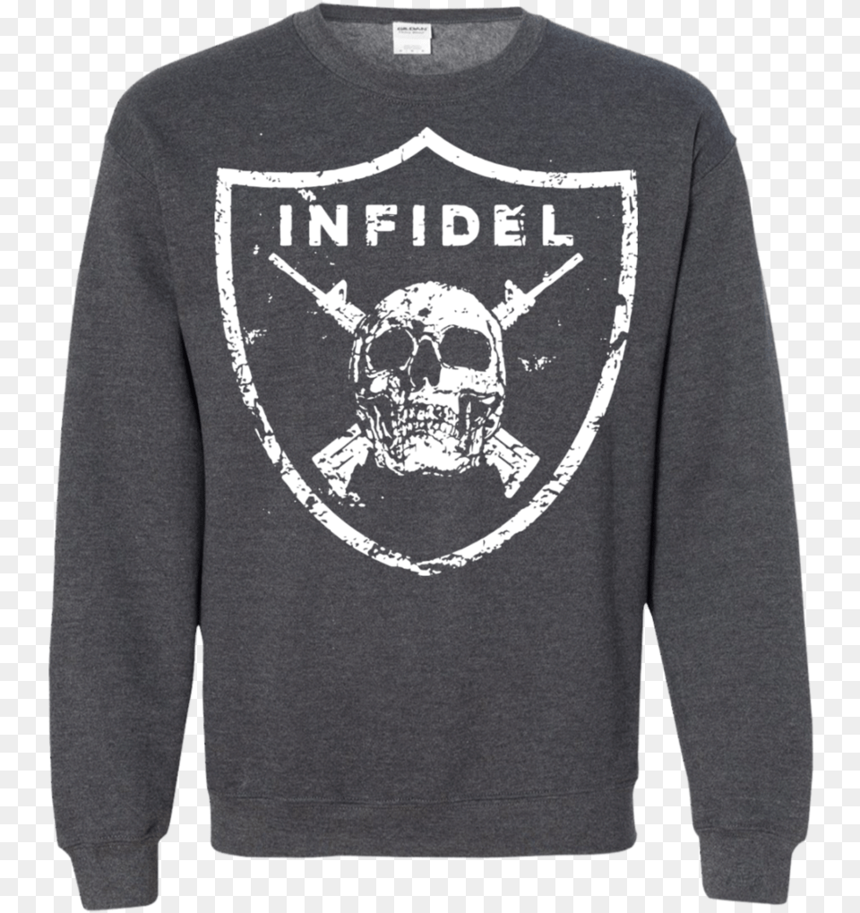 Skull And Crossed Rifles On Shield Ls Shirthoodiesweatshirt Grunt Style Infidel Shirt, Sweatshirt, Sweater, Sleeve, Long Sleeve Free Png