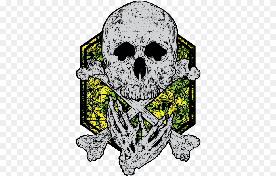 Skull And Flower Background Tshirt Design Skeleton Creepy, Art, Baby, Person, Face Free Transparent Png