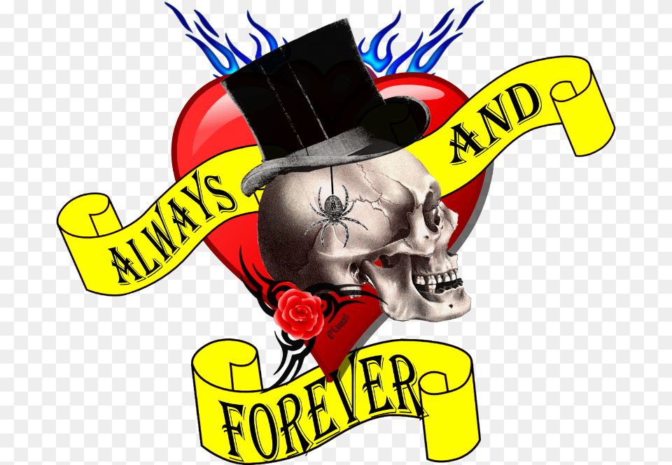 Skull And Heart Tattoo Skull, Hat, Clothing, Rose, Baby Free Png