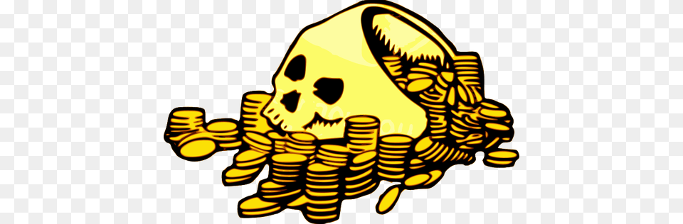 Skull And Money Vector, Treasure, Gold, Coin Free Png Download