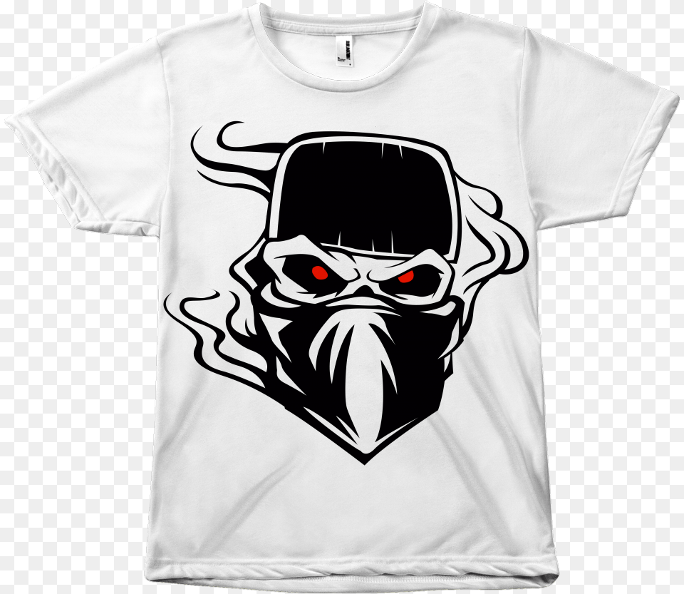 Skull Bandana T Shirt Skull With Bandana And Hat, Clothing, T-shirt, Face, Head Free Png Download