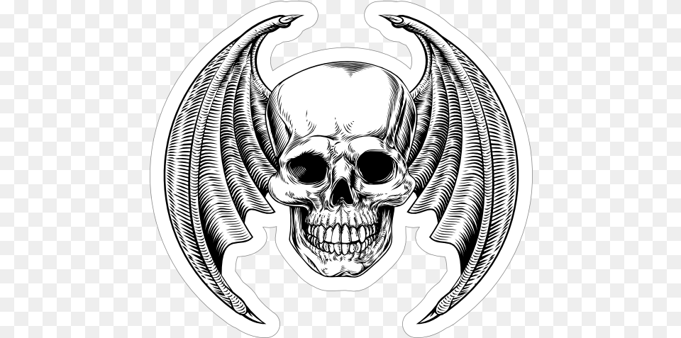 Skull Bat Wing Sticker Dragon Wings, Accessories, Symbol, Emblem, Adult Png Image