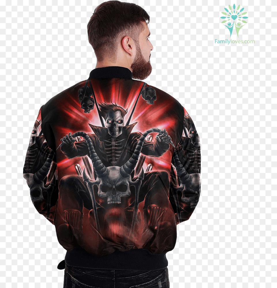 Skull Biker Over Print Jacket Tag Familyloves Hold A Beast An Angel, Adult, Person, Man, Male Png