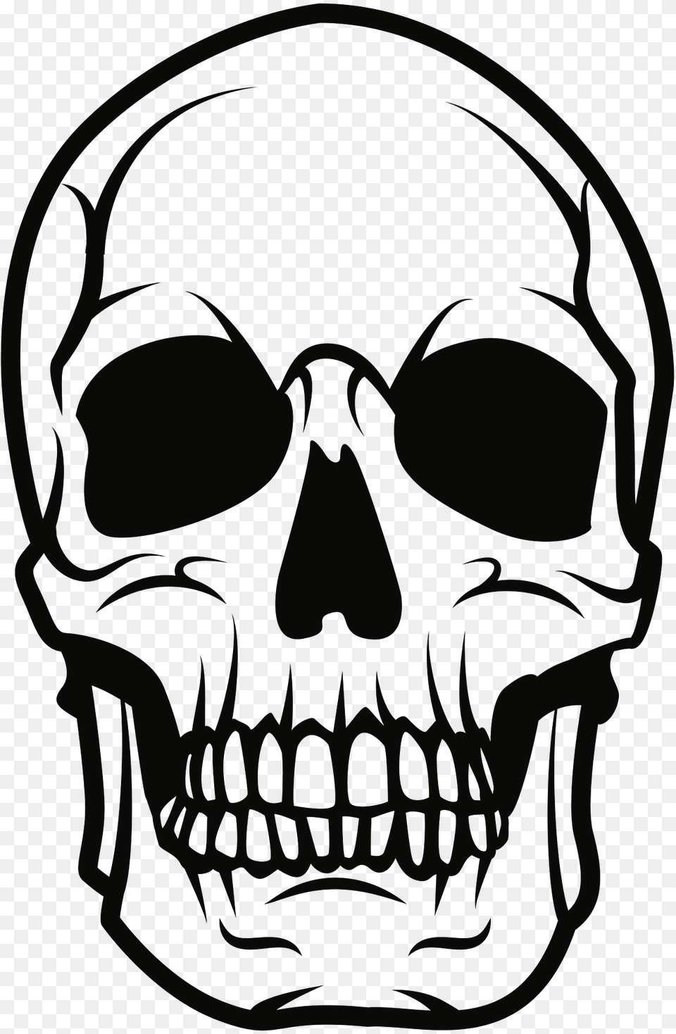 Skull Black And White Clipart, Person, Face, Head Png Image