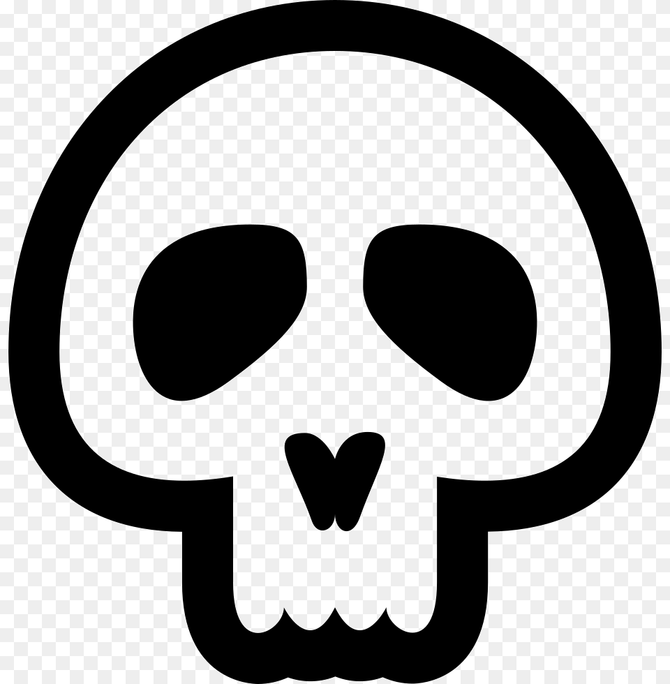 Skull Bones Skull Symbol Black And White, Stencil Free Transparent Png