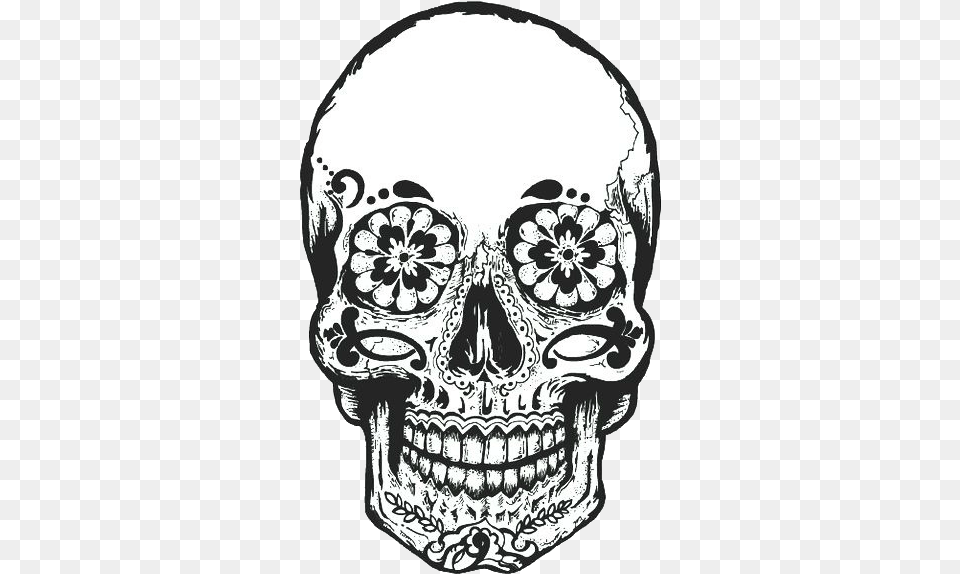 Skull Calavera Cap Dead Day Of The Clipart Skull Tattoo No Background, Art, Drawing, Head, Person Free Png Download