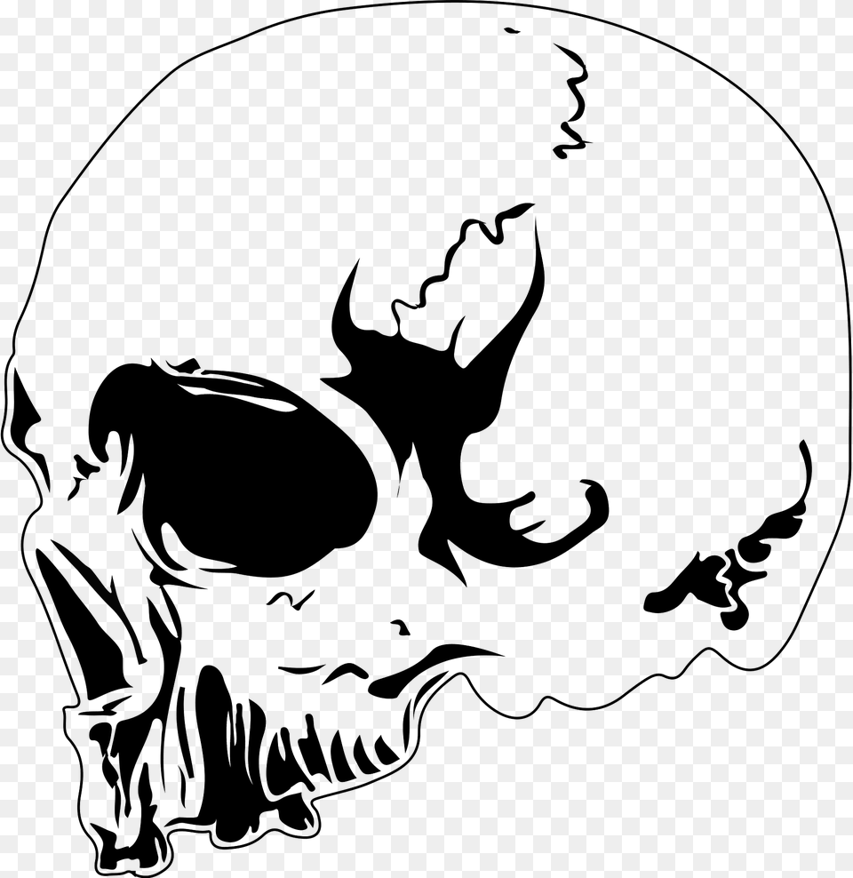 Skull Clipart, Alien, Stencil Png Image