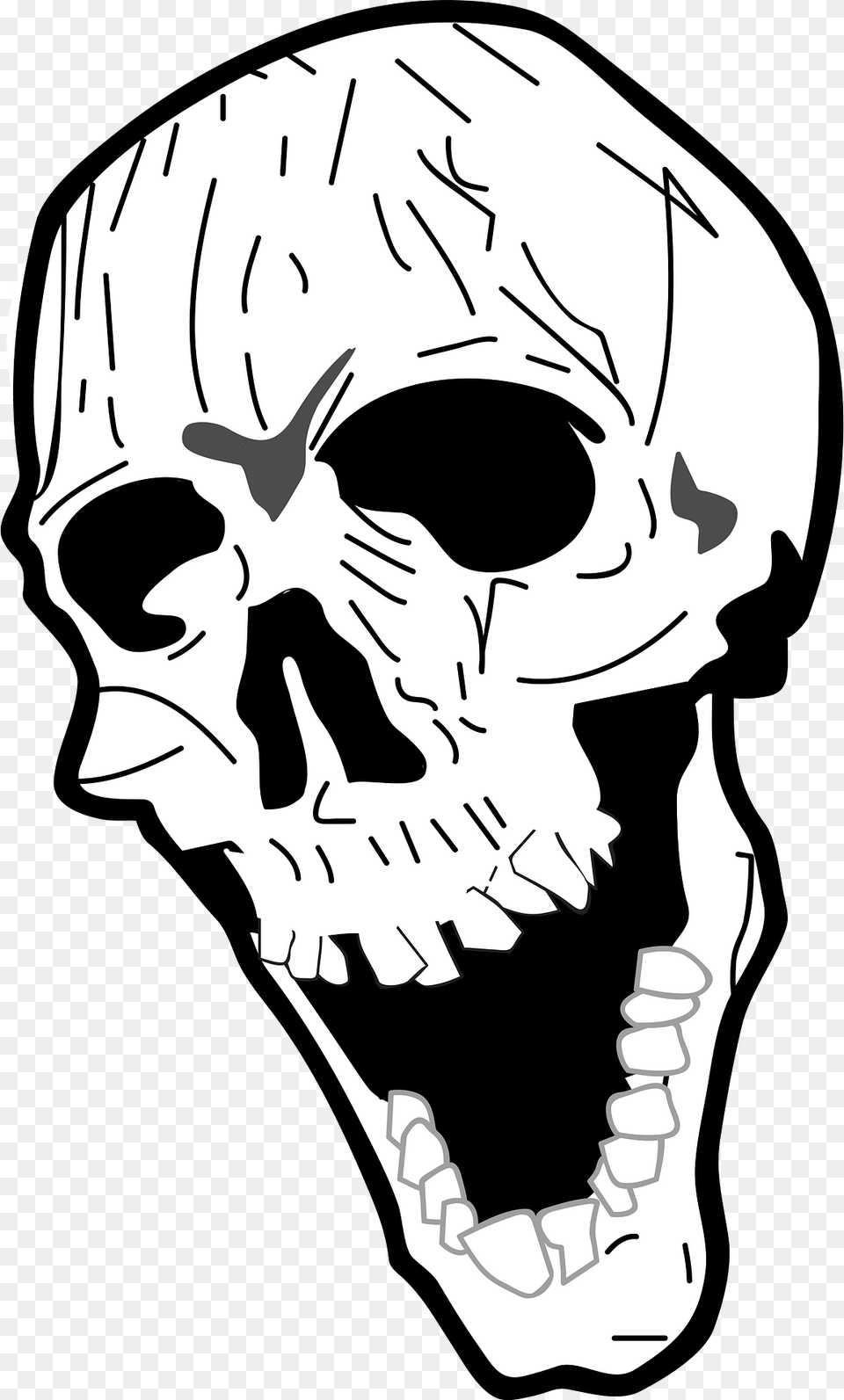 Skull Clipart, Stencil, Person, Face, Head Png