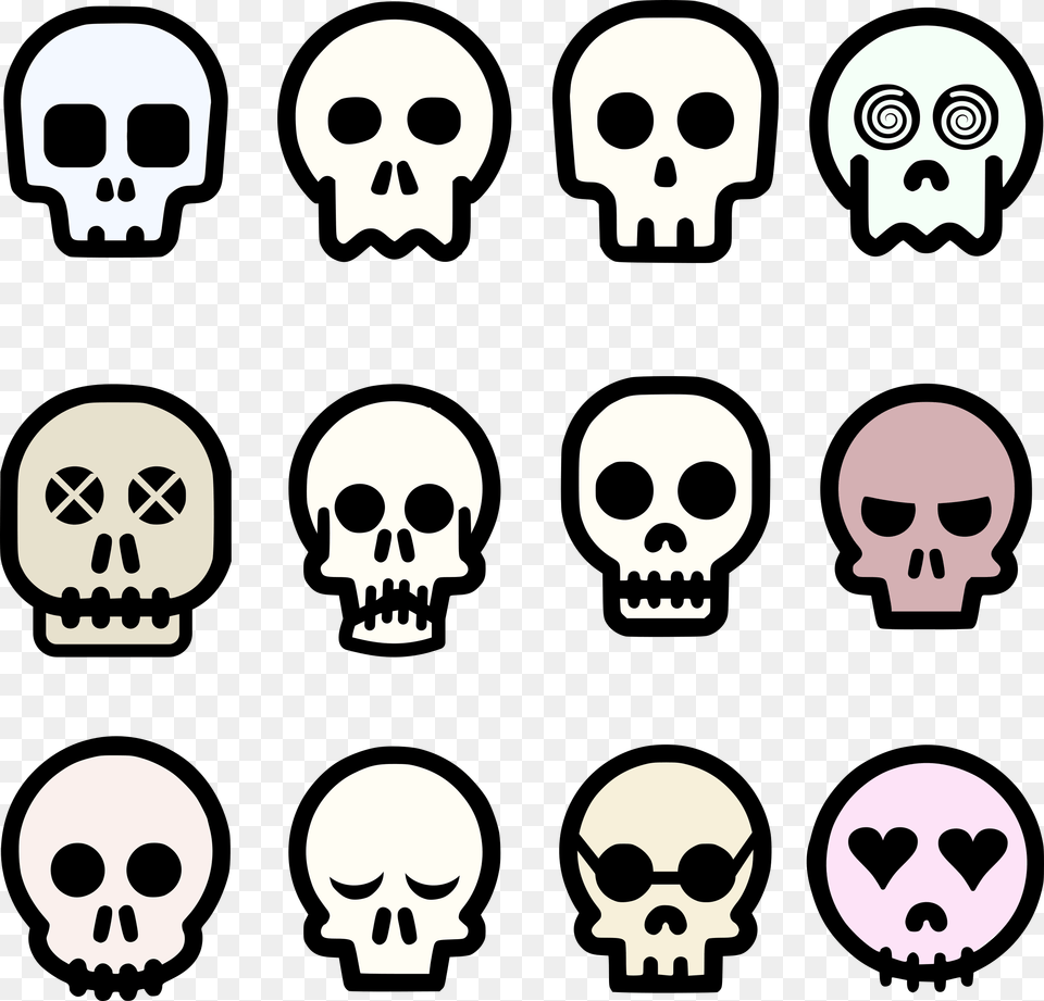 Skull Clipart, Stencil, Face, Head, Person Png Image