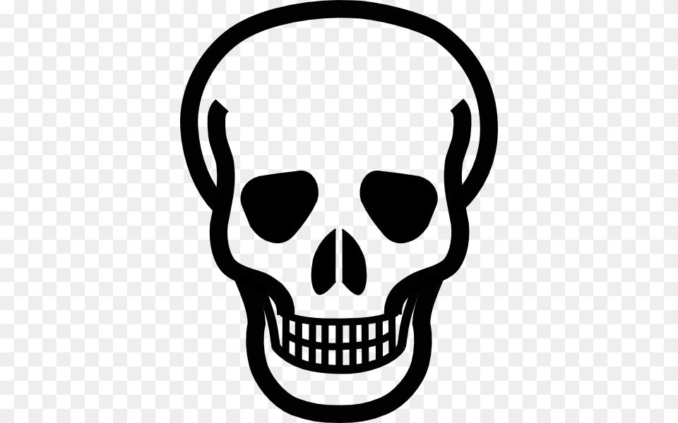 Skull Clipart Basic, Stencil, Smoke Pipe Free Png