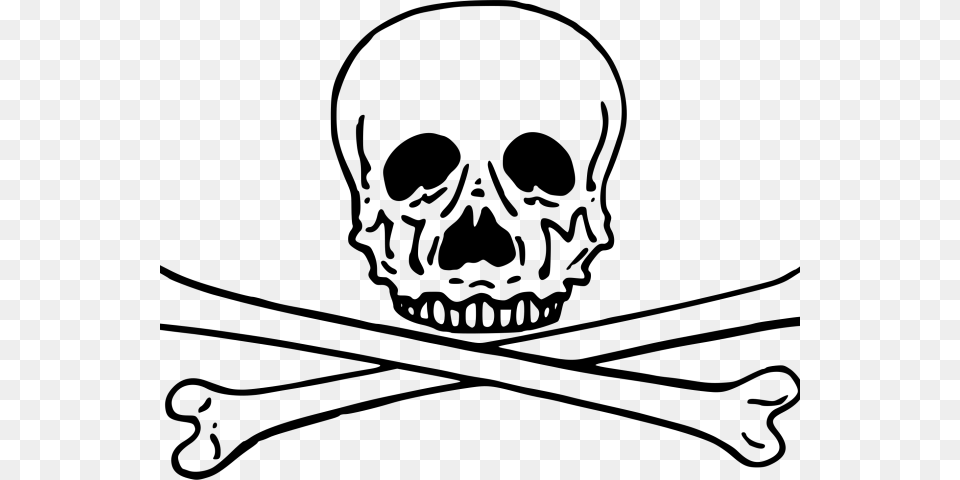 Skull Clipart Cross Skeleton Head White Clipart, Gray Free Png Download