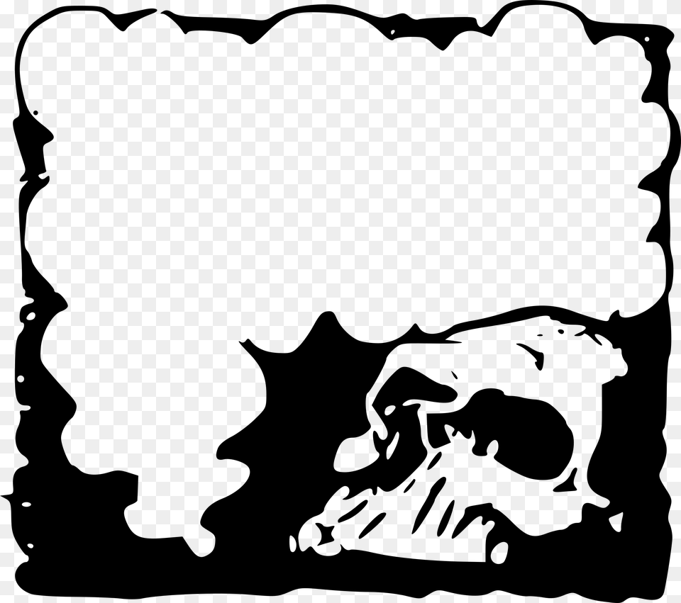 Skull Clipart Frame Skull, Gray Png