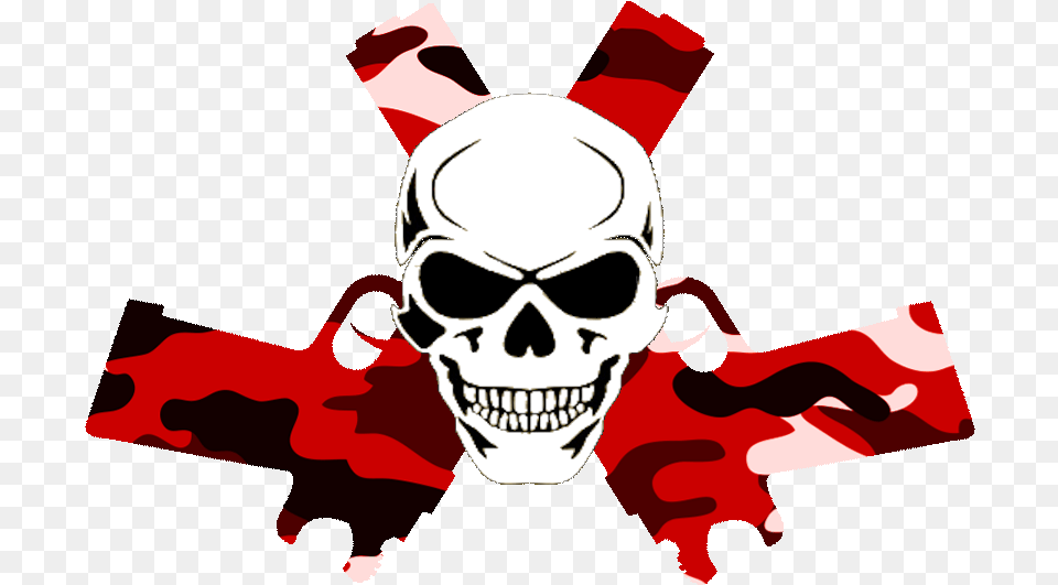 Skull Clipart Red Skull And Guns Transparent, Baby, Person, Face, Head Png