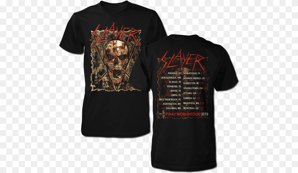 Skull Collage 2019 Tour Tee Slayer Tour T Shirt, Clothing, T-shirt, Adult, Male Free Transparent Png