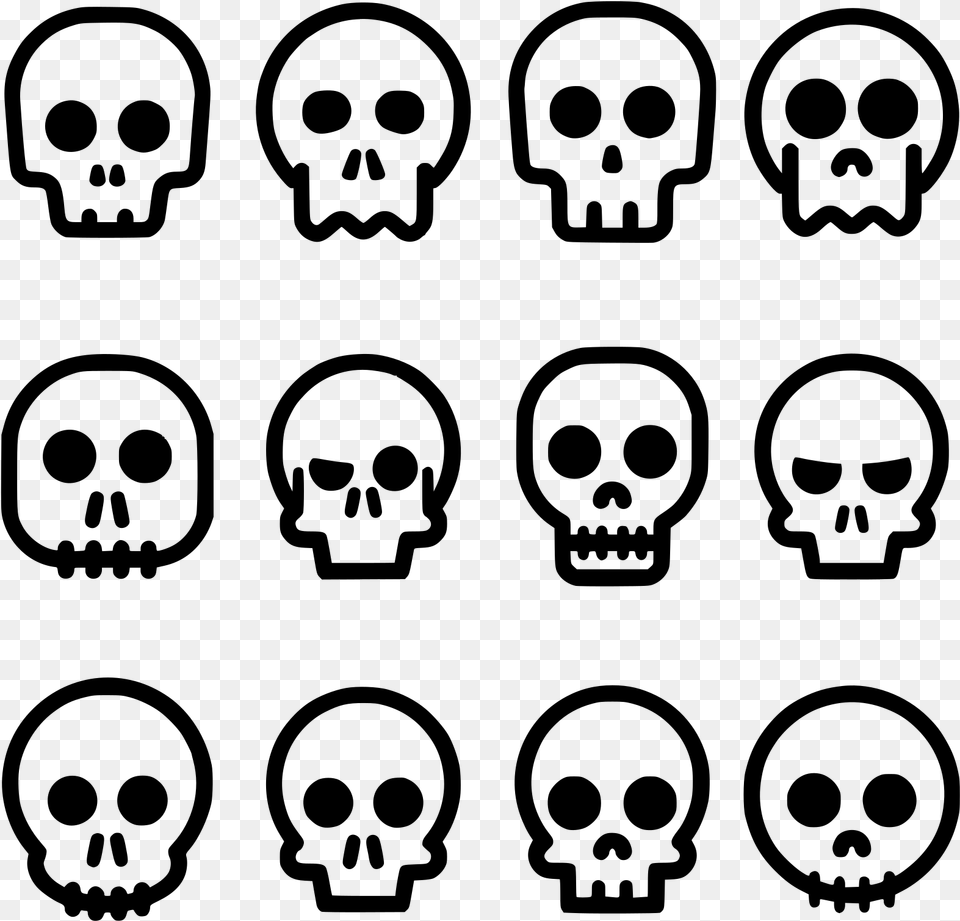 Skull Comic, Gray Free Transparent Png