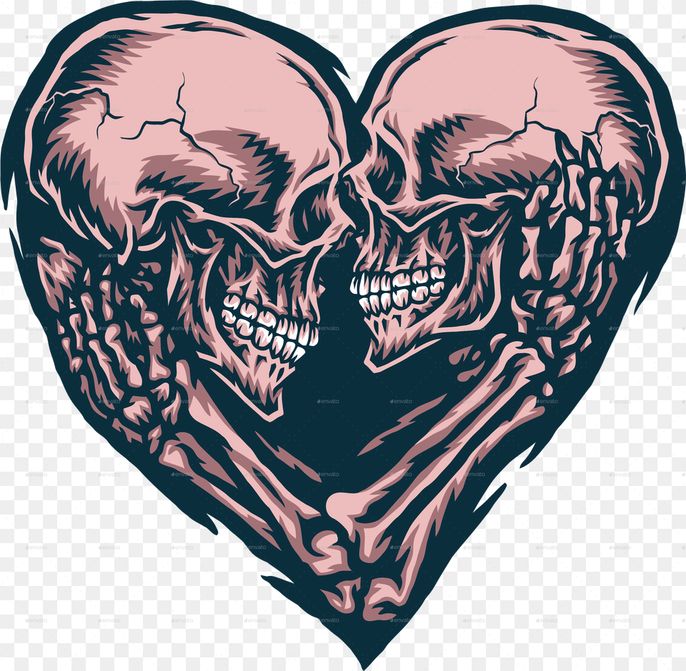 Skull Couple Skull Couple, Heart, Person, Skin, Tattoo Free Transparent Png