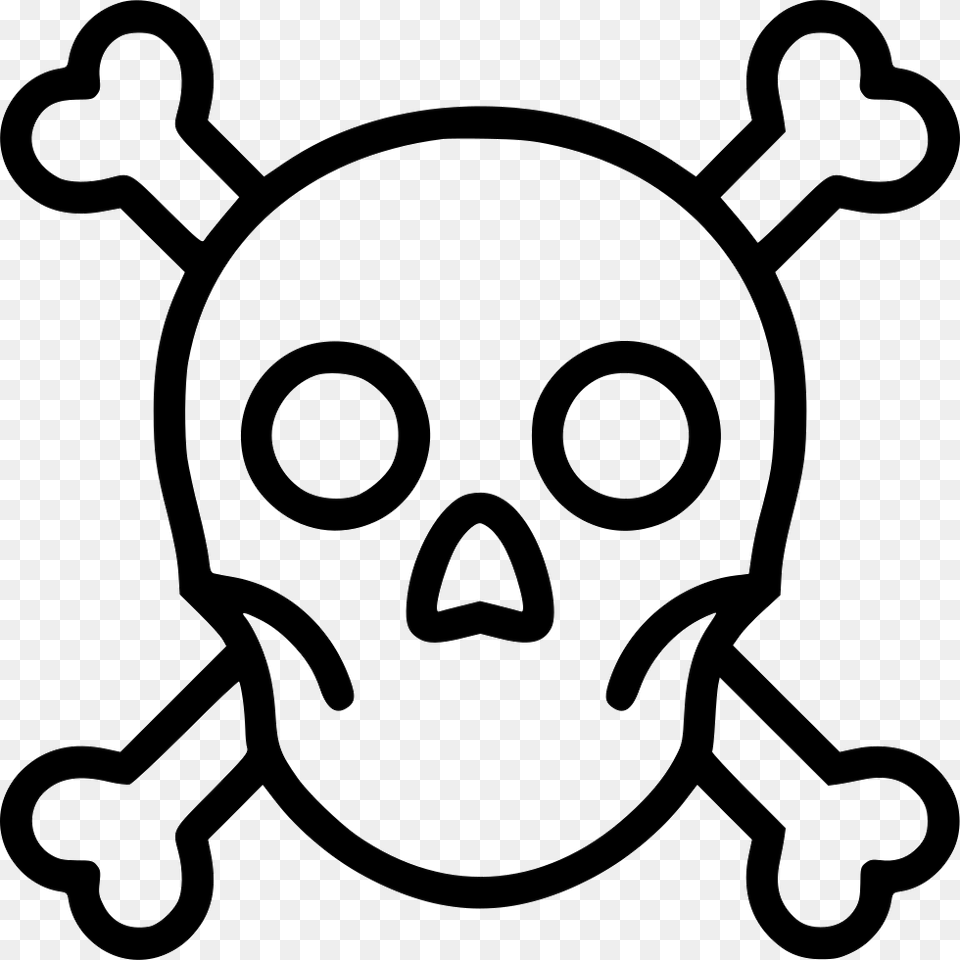 Skull Crossbones Anatomy Warning Poison Icon Download, Stencil, Animal, Kangaroo, Mammal Free Png