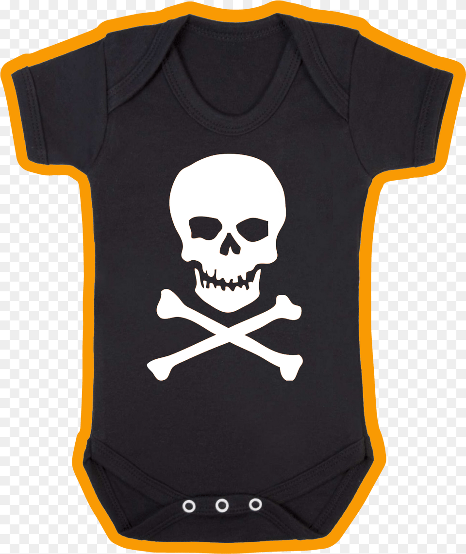 Skull Crossbones Baby Vest 2457 P Skull, Clothing, T-shirt, Face, Head Png