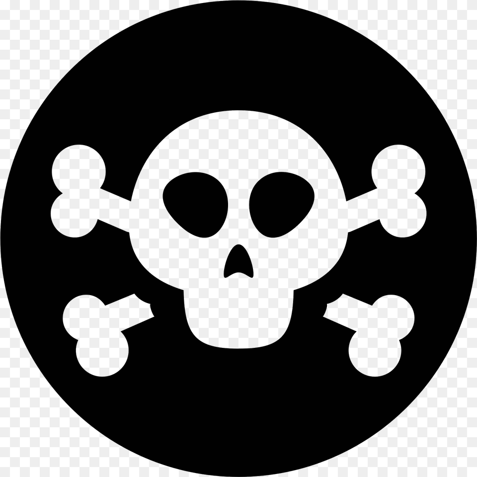 Skull Crossbones Icon Tte De Mort Icone, Gray Free Png