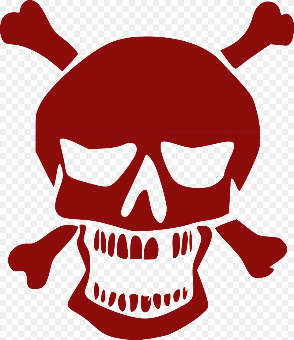Skull Crossbones Red Pirate Jolly Roger Death Skull Bones Halloween, Baby, Person Free Png Download