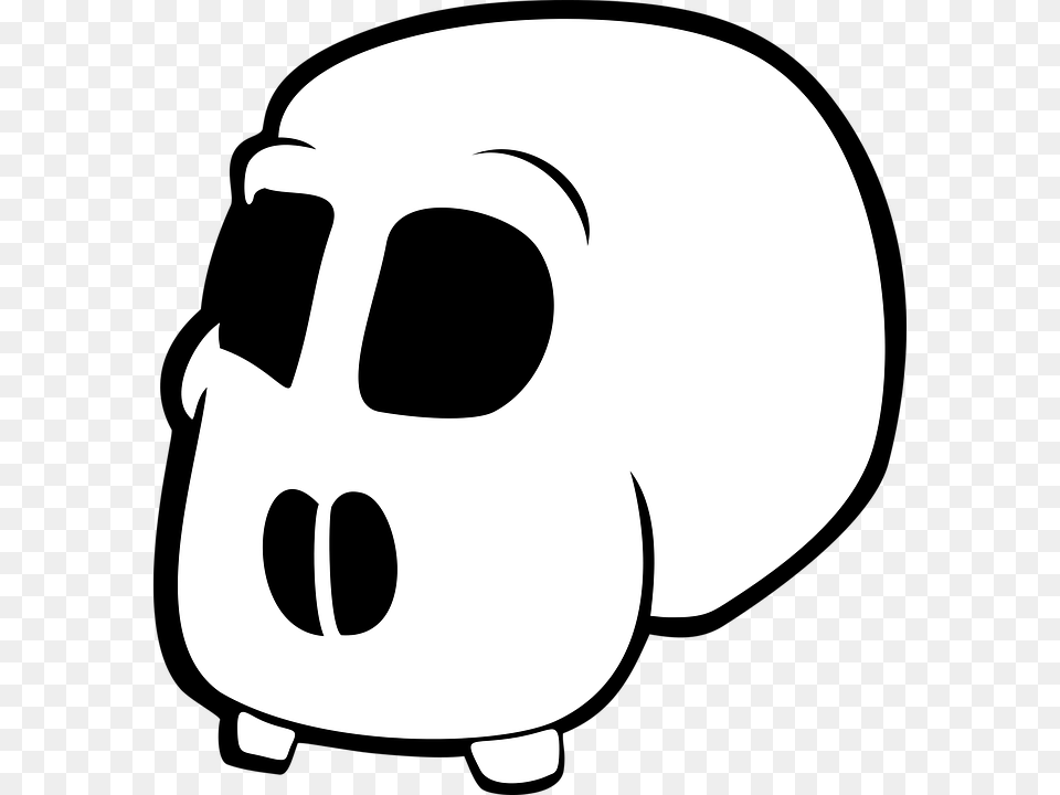Skull Death Bone Head Funny Cartoon Skull Dead Cartoon, Helmet, Stencil Free Png