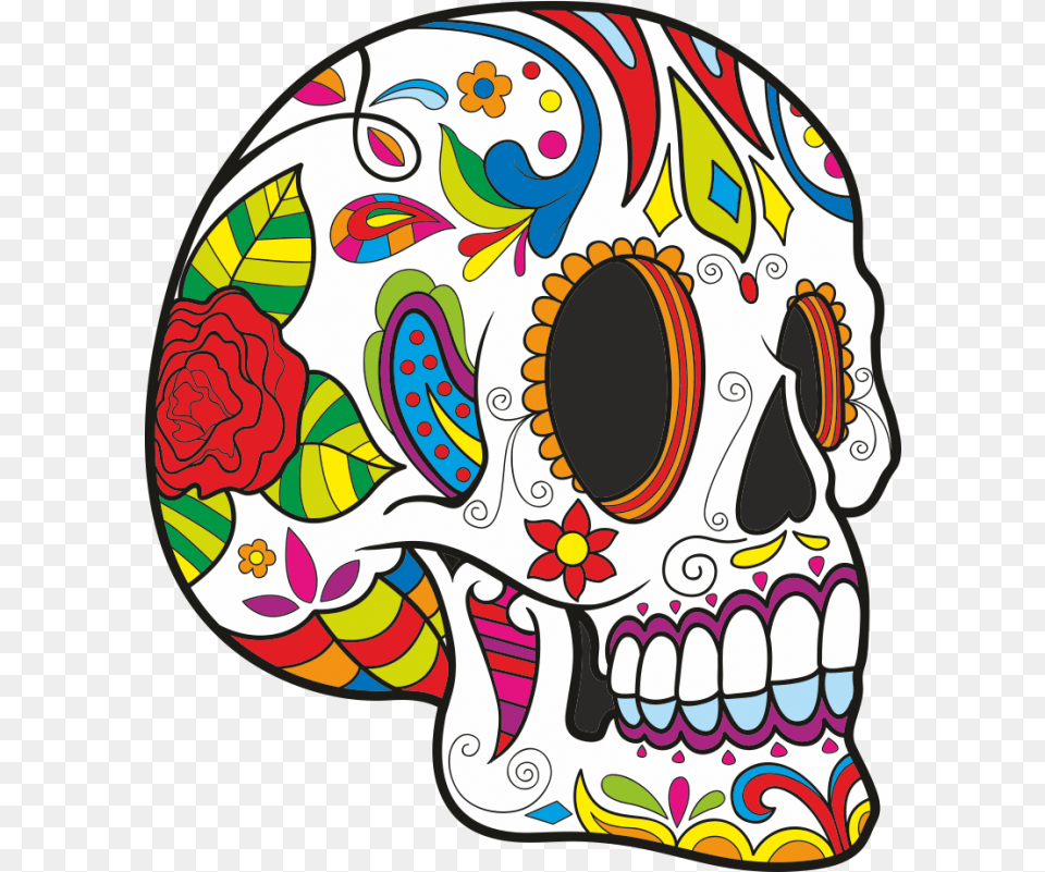 Skull Dia De Los Muertos, Art, Doodle, Drawing, Flower Free Png