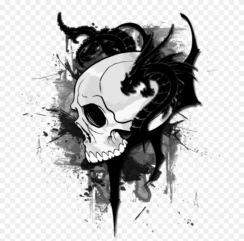 Skull Dragon Graffiti By Khironodata Src Skull Dragon, Book, Comics, Publication, Adult Free Transparent Png