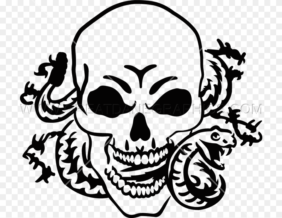 Skull Drawing At Getdrawings Com For Skulls And Skeleton Snake, Machine, Wheel, Bow, Weapon Free Png