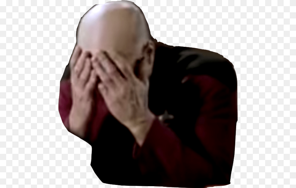 Skull Emoji Picard Riker Double Face Palm, Head, Person, Adult, Male Free Png