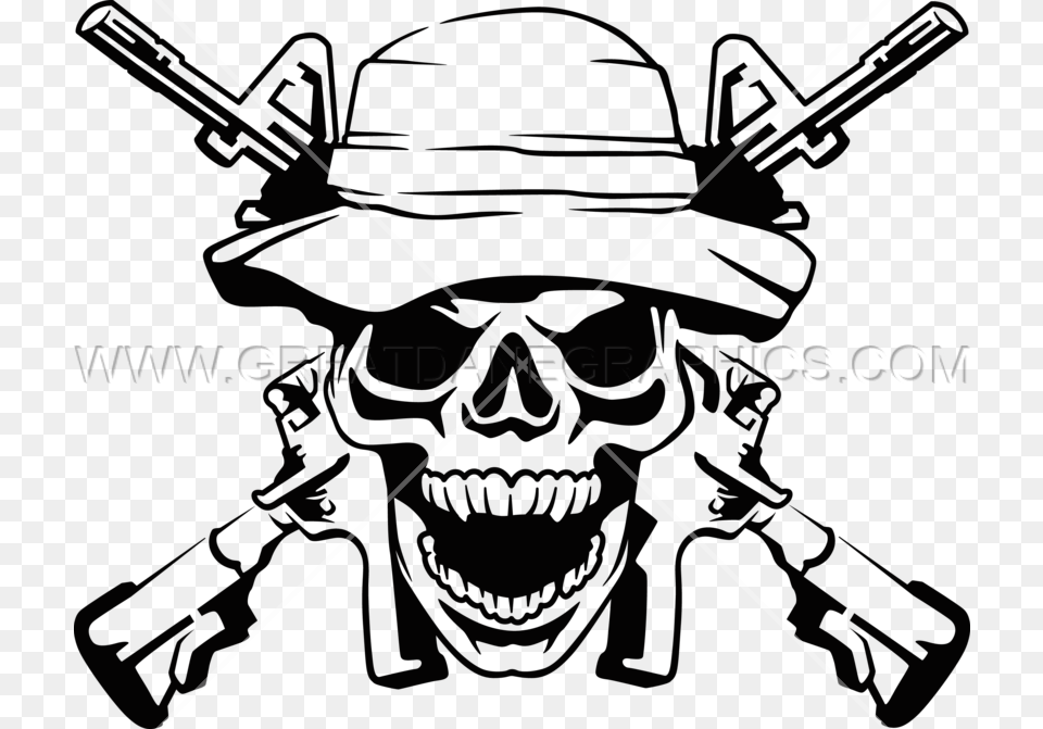 Skull Faded Clip Art, Firearm, Weapon Free Png