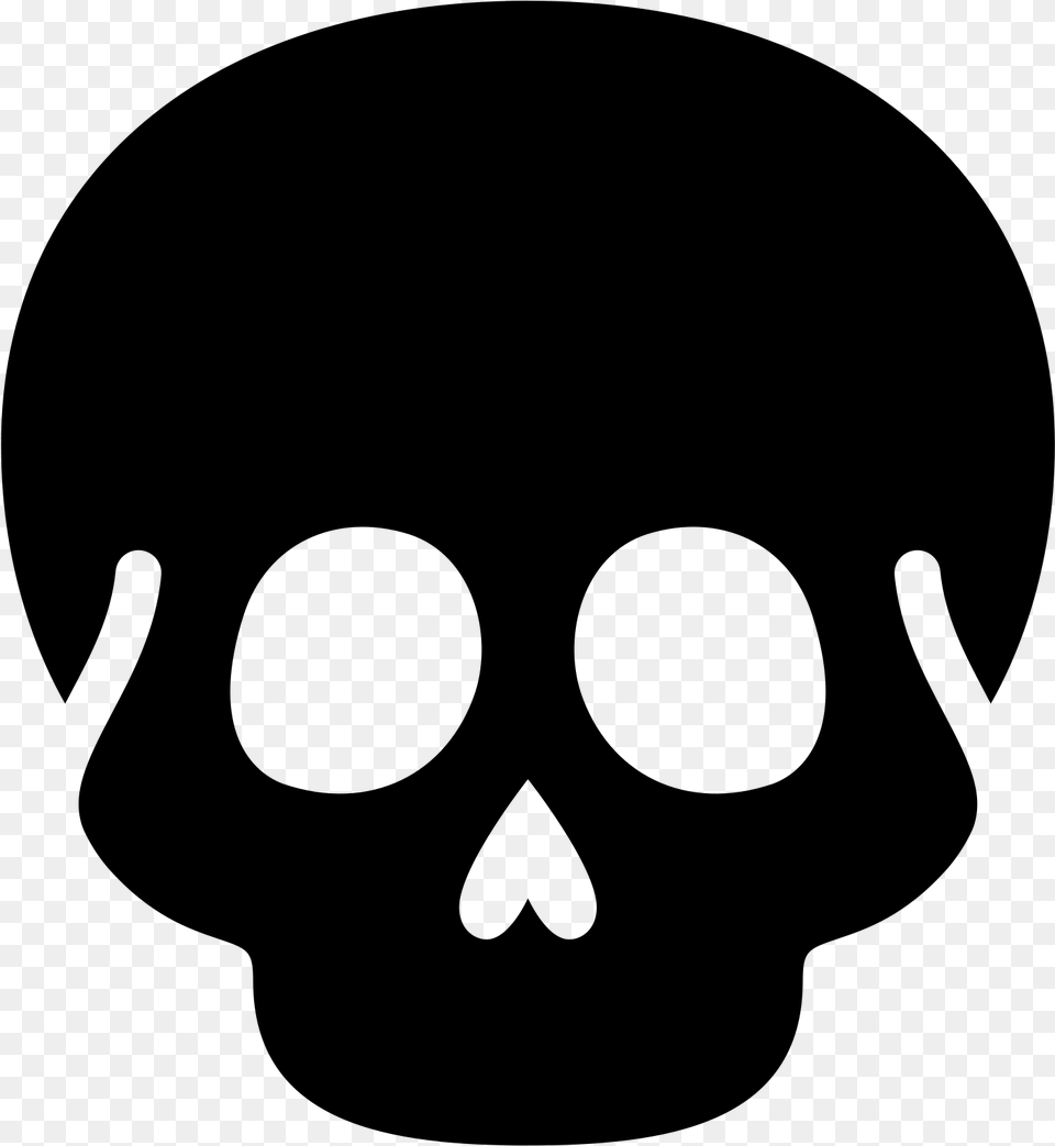Skull Filled Icon An Empty Skull Mandible Missing Clean Flat Icon Skull, Gray Free Png
