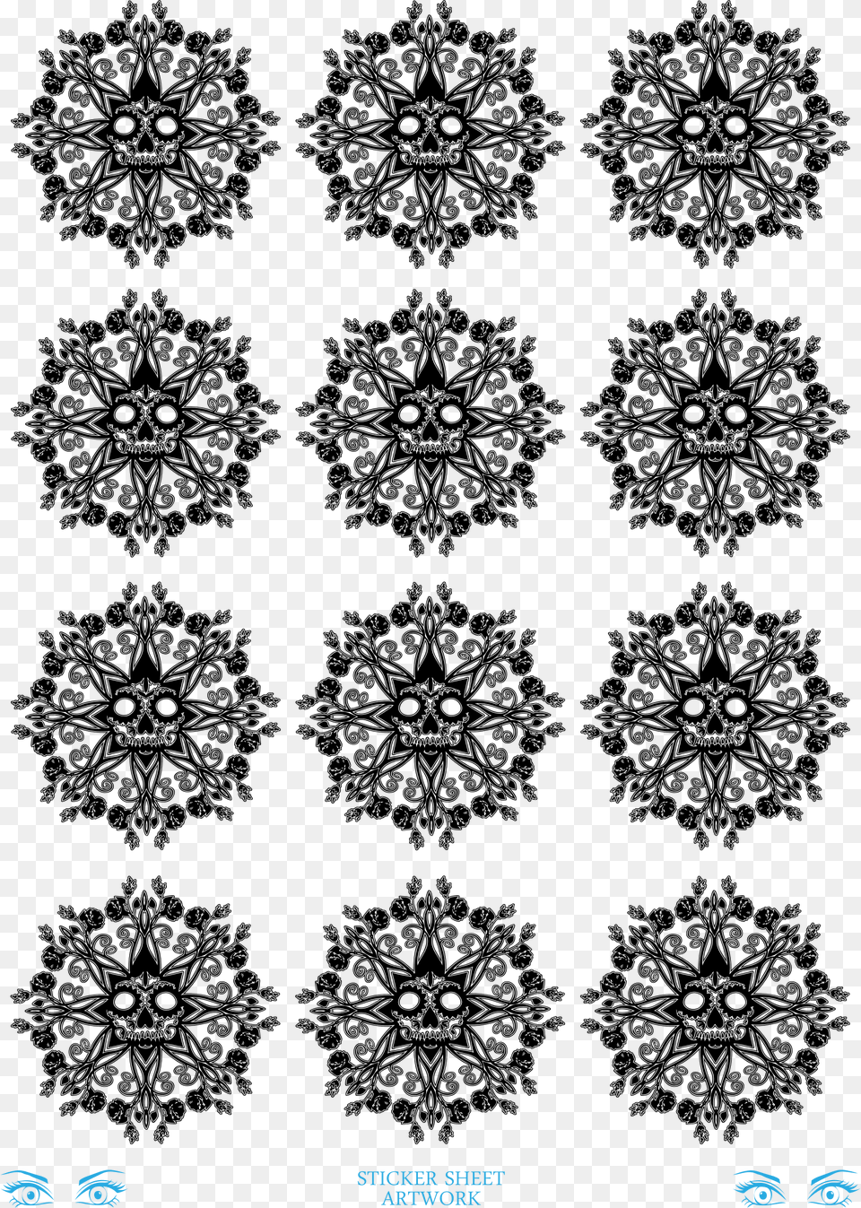 Skull Floral Black Clip Arts Mandala Design For Shoulder Png