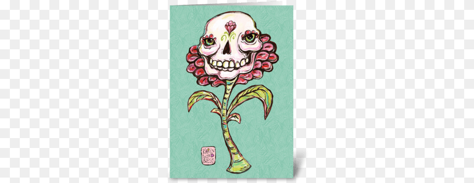 Skull Flower Greeting Card Greeting Card, Envelope, Mail, Greeting Card, Art Png