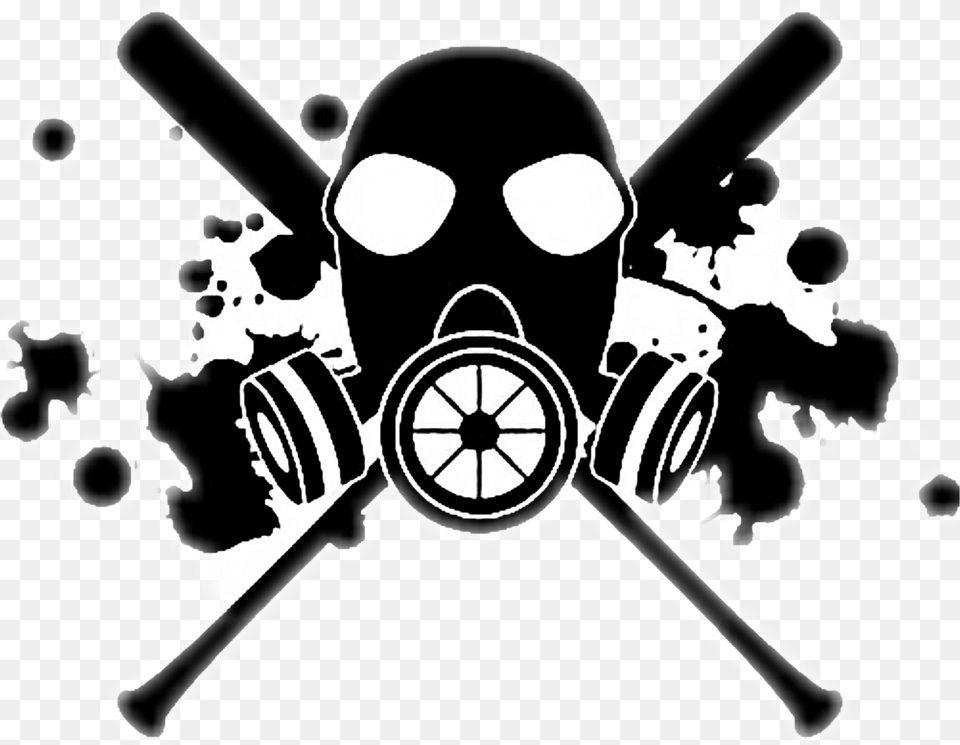 Skull Gasmask Baseballbat Baseball Bat With Gas Mask, Stencil, Wheel, Machine, Baby Png