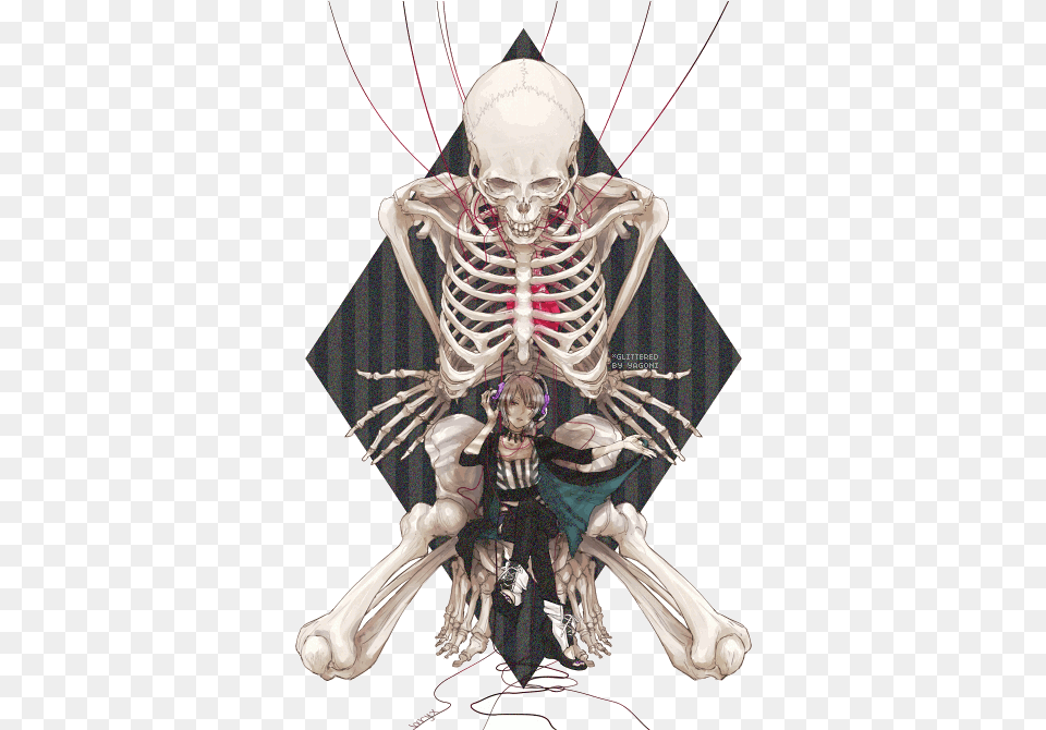 Skull Glitter Gifs Picgifscom Anime Totenkopf, Skeleton, Person, Animal, Food Free Transparent Png