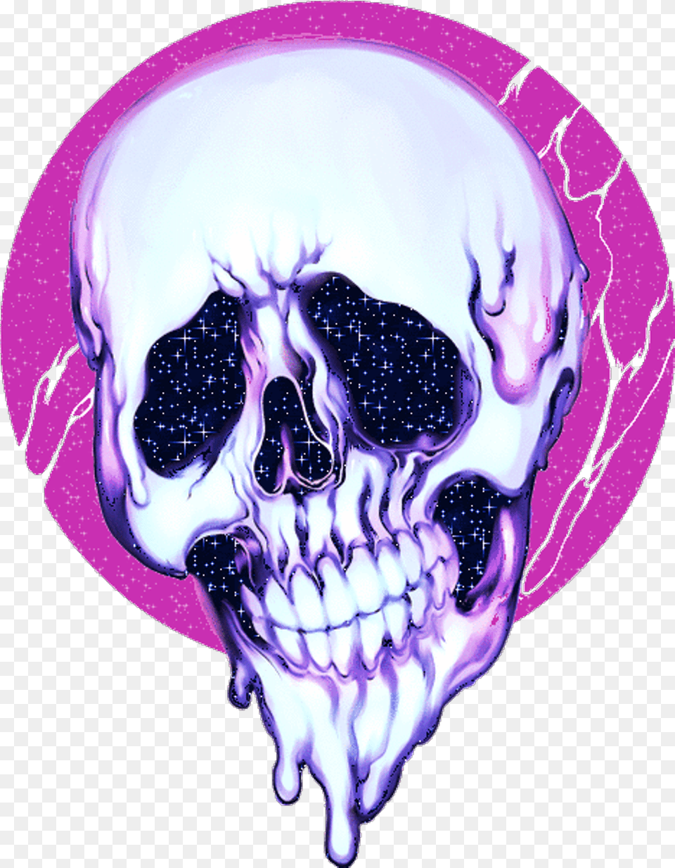 Skull Glitter Trippy Horror Aesthetic Pink Purple Aesthetic Skull, Baby, Person, Accessories, Ornament Png Image